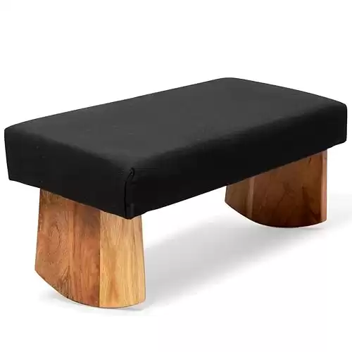 Meditation Bench (Zen Black), Seiza, Sustainable Acacia Wood with Curved Bottom Edges for The Perfect Posture, Meditation Stool, Prayer Bench, Meditation Chair, Yoga Stool